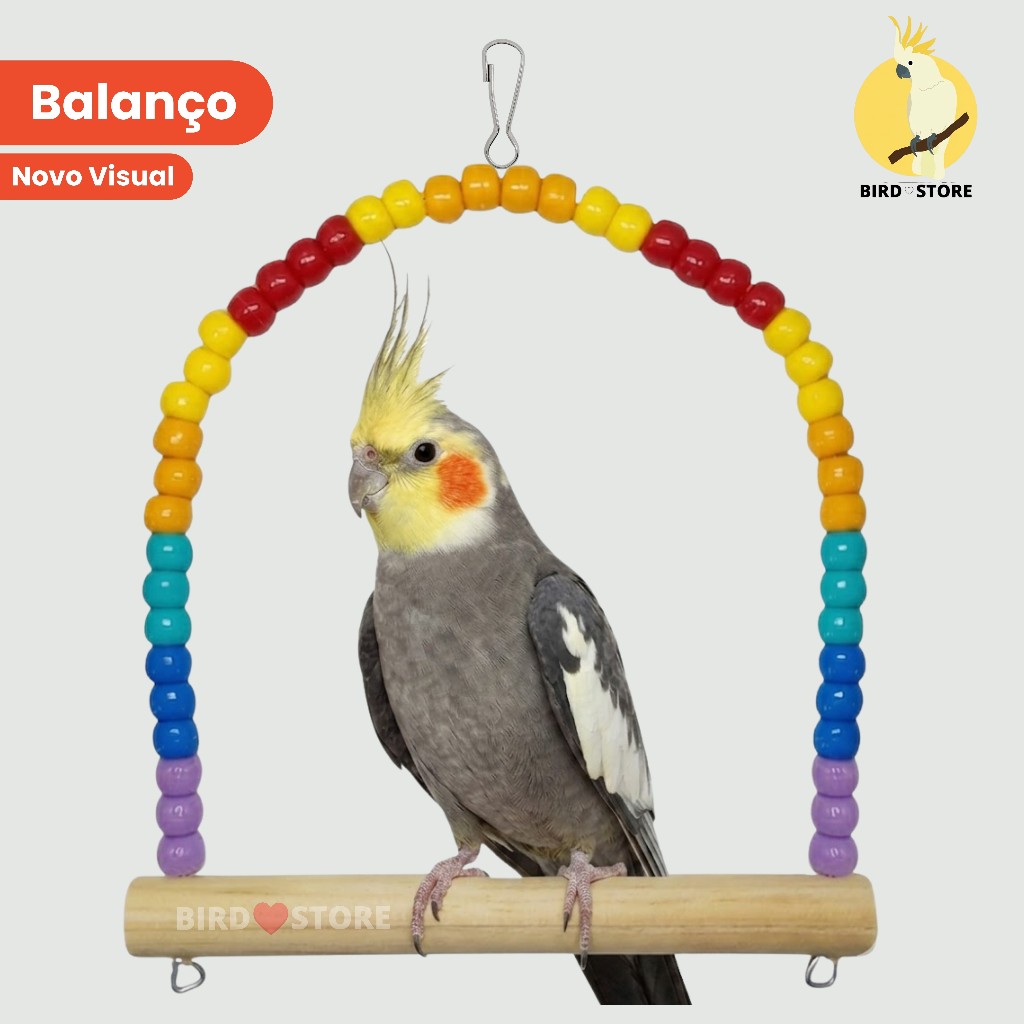 Brinquedo Balanço Calopsita Agapornis Periquito Ring Neck Papagaio Gaiola para Pet Pássaros Aves