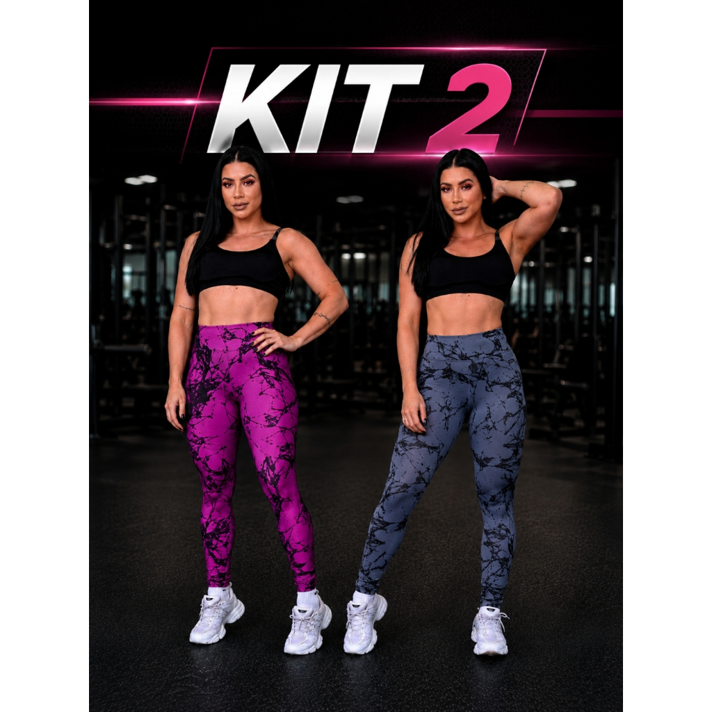 2x Calça Legging Academia Feminina Treino Yoga Caminhada Fitness - Zero Transparência