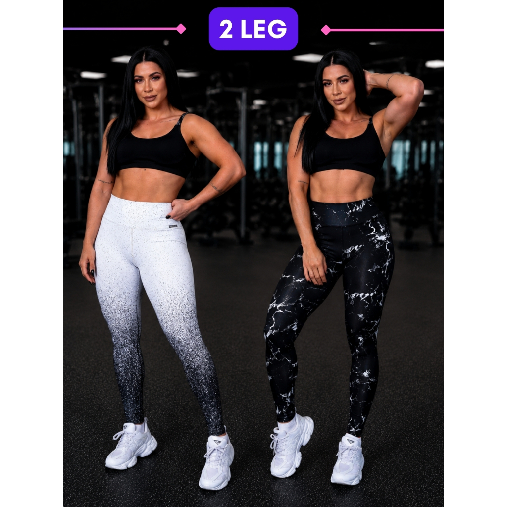 2x Legging Feminina Academia Calça Treino Caminhada Fitness Yoga - Sem Transparência