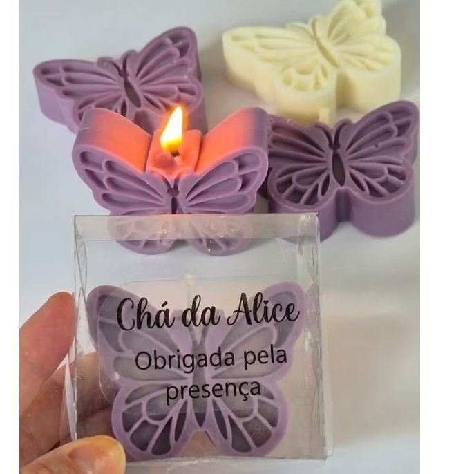 Lembrancinhas Vela Borboleta 10 unid | Aromática Personalizadas | Chá Revelação, maternidade, festa
