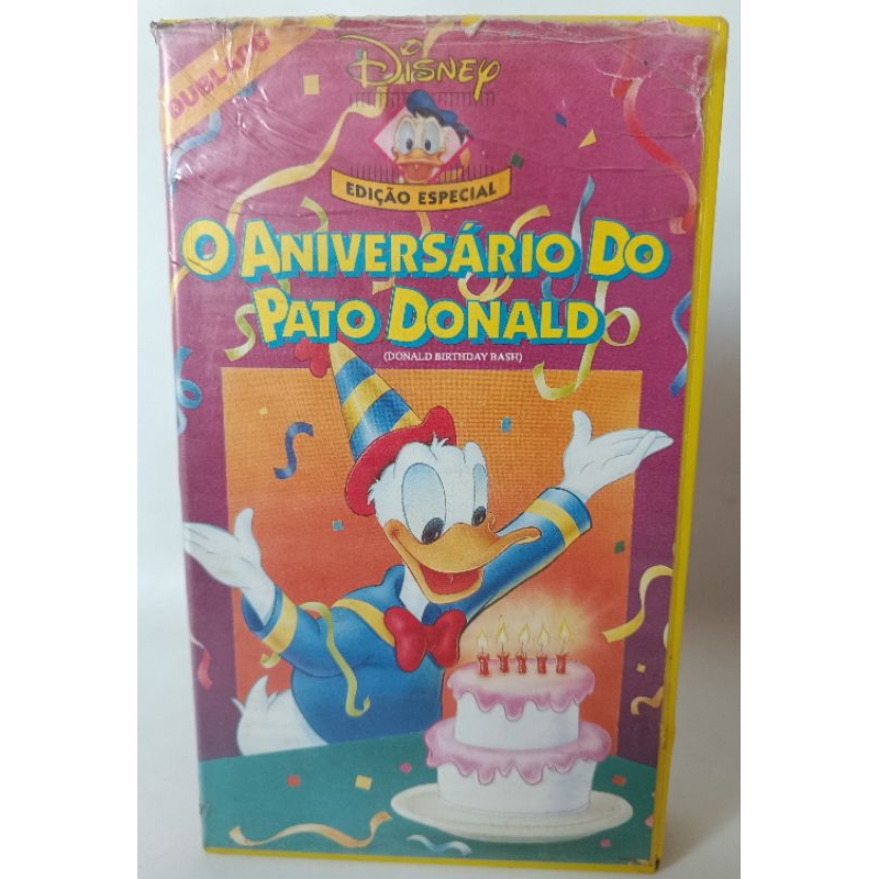 VHS O Aniversário Do Pato Donald Dublado Edição Especial Walt Disney fita desenho infantil clássico colecionador