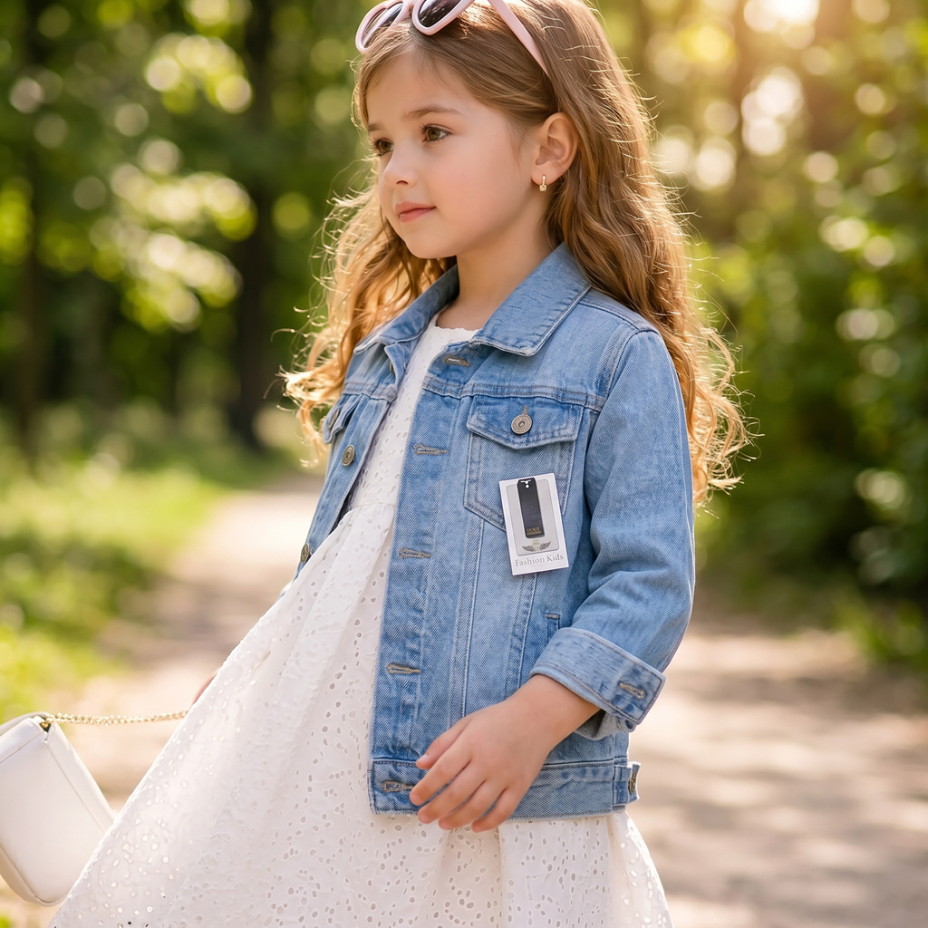 Jaqueta Casaco Roupa Infantil Juvenil Jeans Bebê Estilosa Menina ❤ — imagem 2 de 2