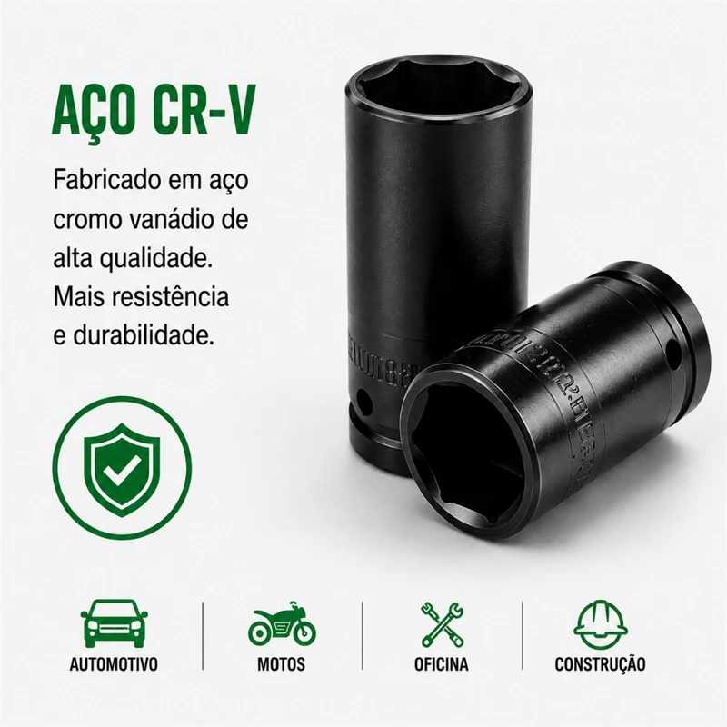 Conjunto de Soquete de Impacto Longo 1/2 de 8 a 32mm — foto 4