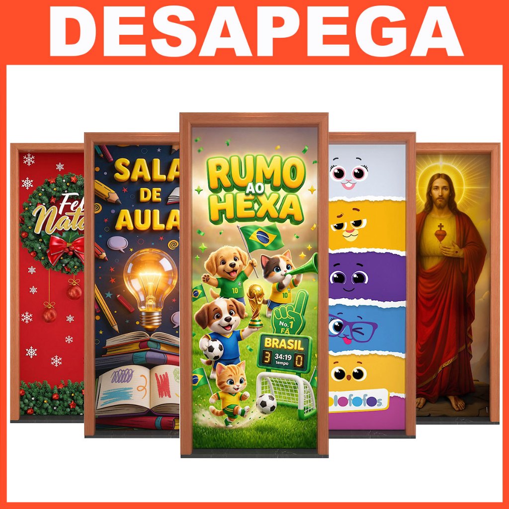 Capa de Porta Decorativa Em Tecido c/Elástico Vários Modelos Veste Fácil - Desapega