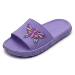 Chinelo Nuvem Lilas Slide Leve Confortável Feminino Borboleta Adulto Infantil Macio