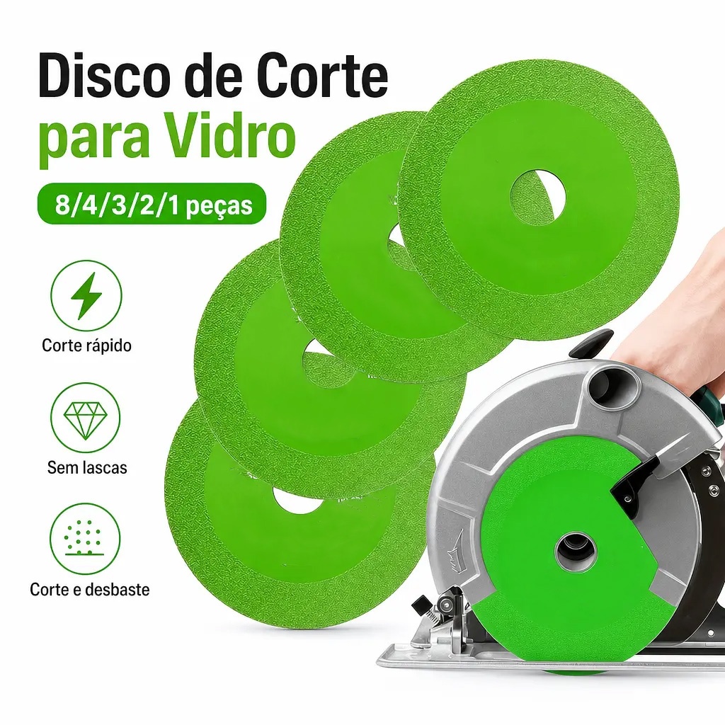 8/5/4/3/2/1Discos Diamantado Para Corte De Vidro Porcelanato Piso e Cerâmica 100mm X 20mm