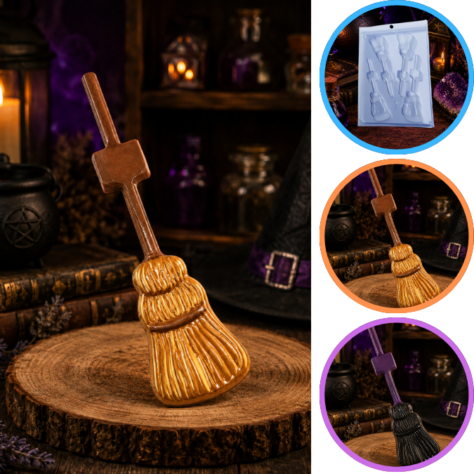 Forma Simples Pirulito Vassoura Porto Walloween Cod 427 (CHOCO)