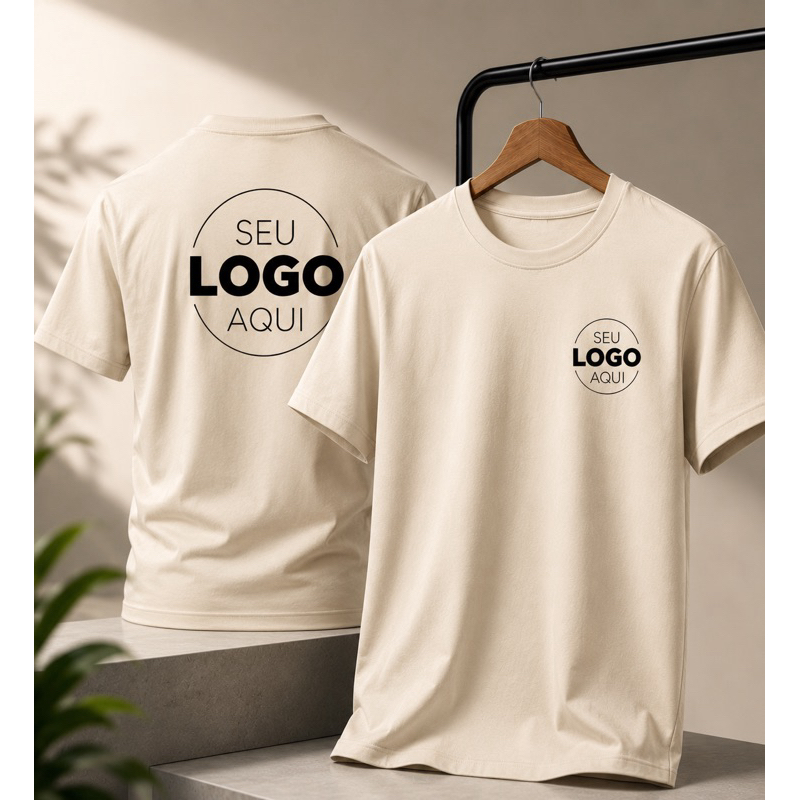Camiseta para personalização uniforme empresas estampa premium blusa algodão
