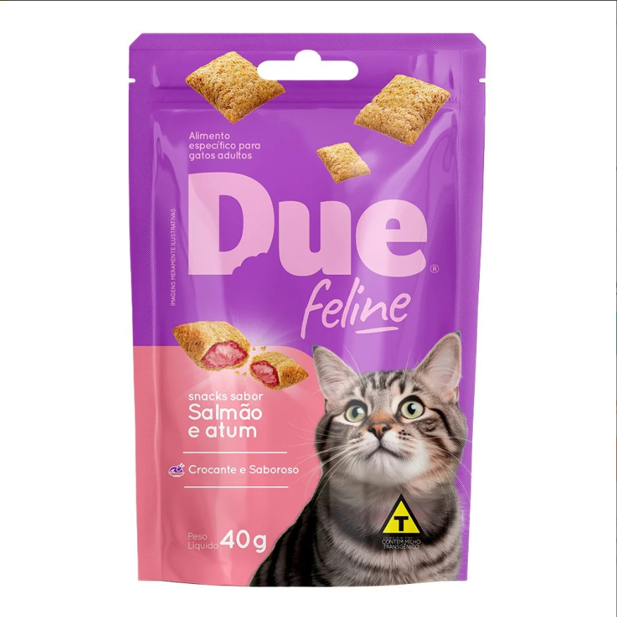 Petisco Due Feline Nuggets Sabor Salmão Para Gatos - 40g