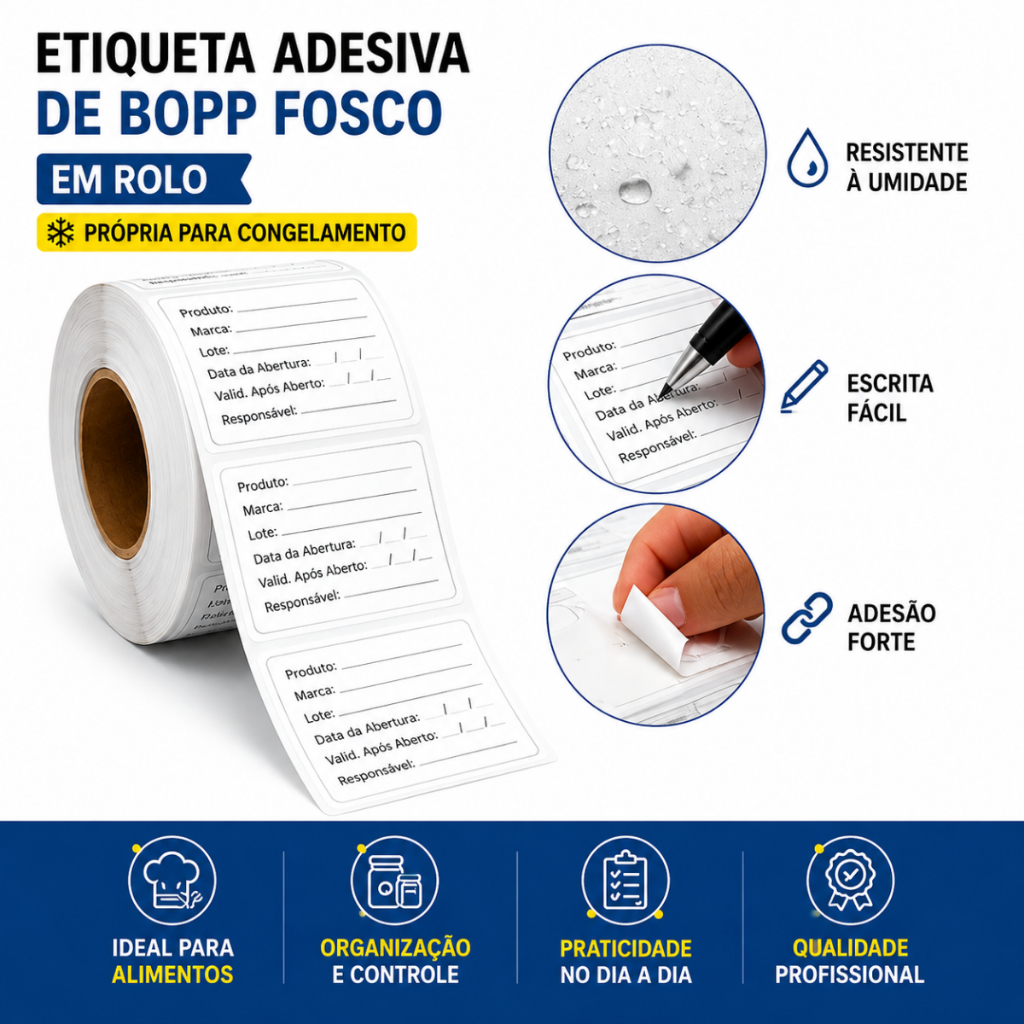 Etiqueta De Validade Para Freezer Bopp - Rolo Com 500 Etiquetas - Padrão Anvisa -