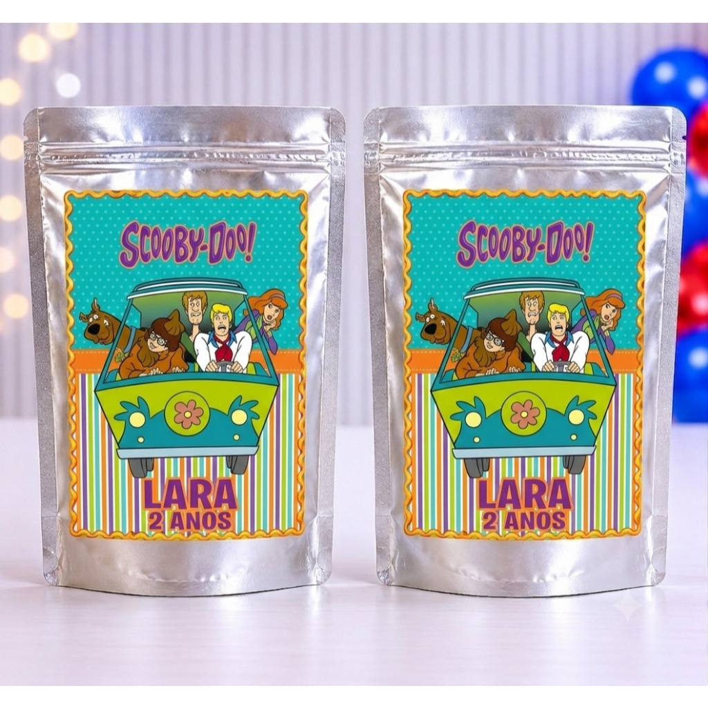 Saquinho Scooby Doo metalizado zip lock 10x15 personalizado