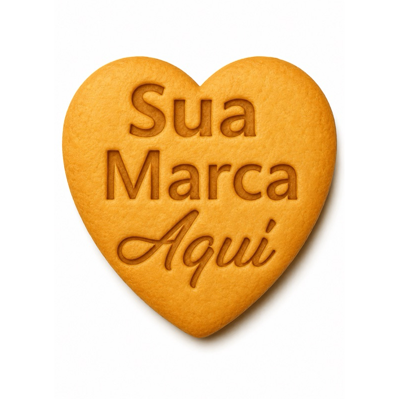 Cortador de Biscoito + Carimbo Personalizado 3 a 10cm logomarca