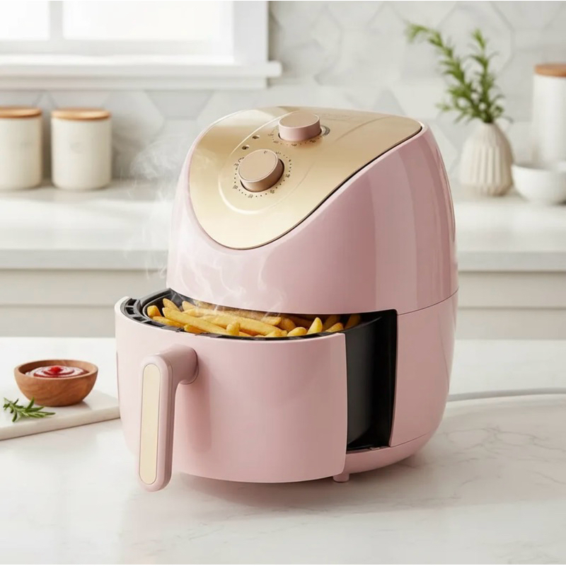 Air Fryer 4 Litros 1500w Sem Óleo Retrô
