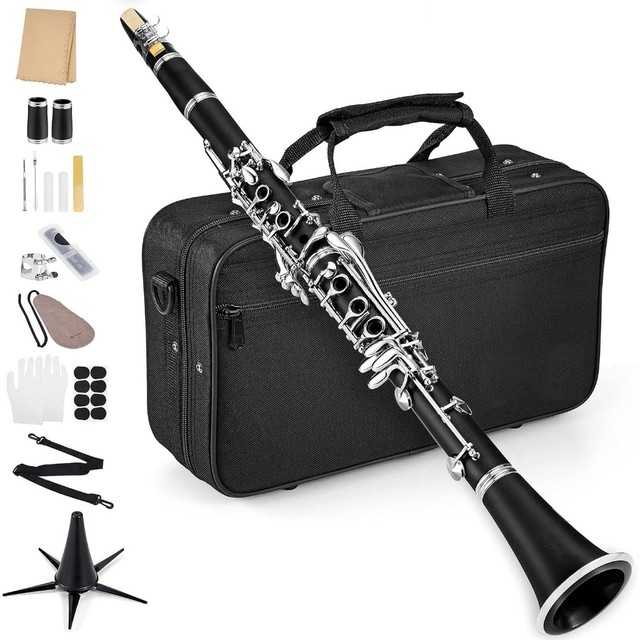 Bb Clarinet for beginners, madeira de ebonite, chaves niqueladas