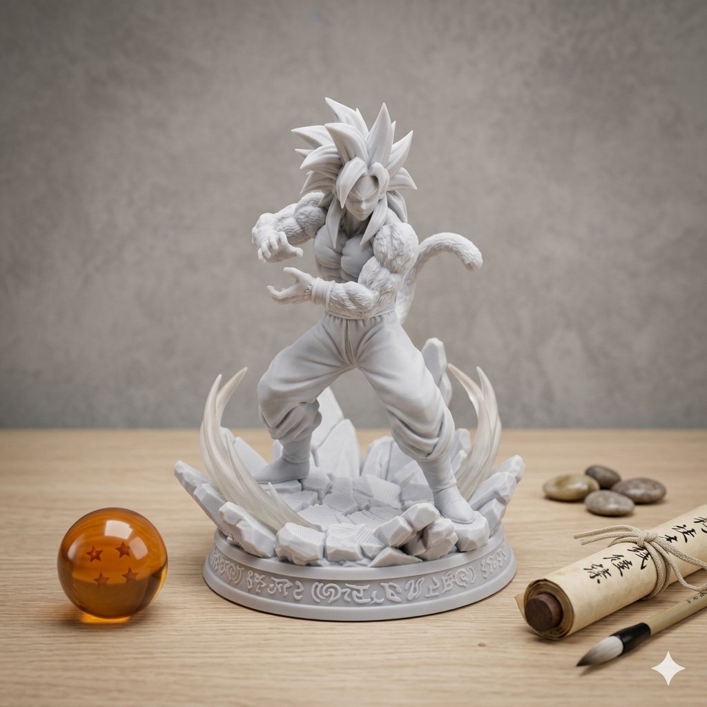 Goku SSJ4 Action Figure Boneco 3D Colecionador Estátua Decoração Anime Premium