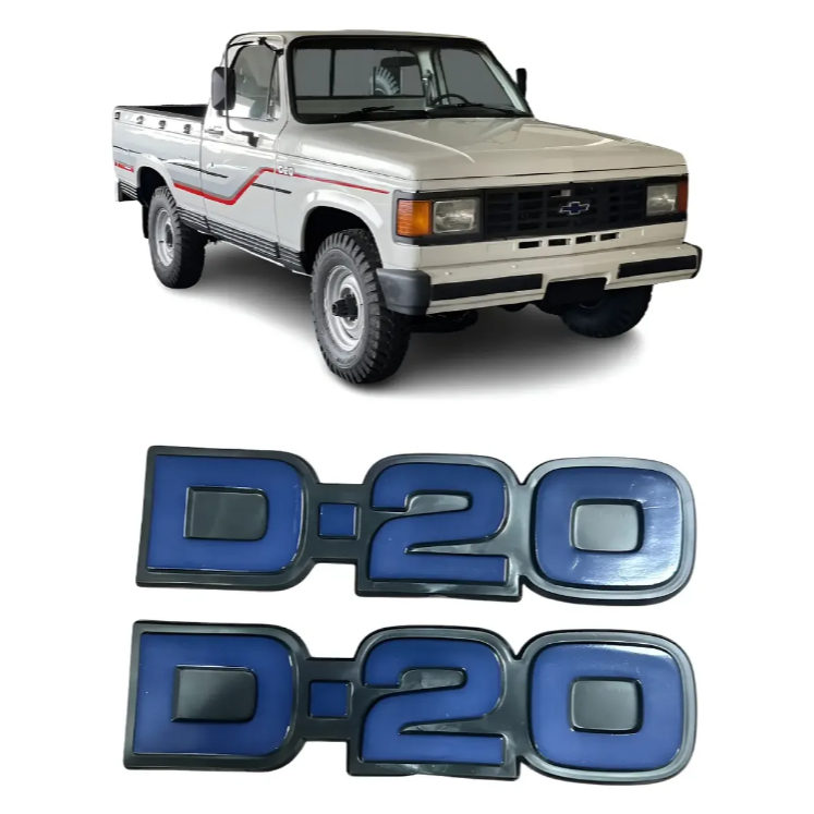 Par Emblema Letreiro Paralama D20 1985 86 87 88 A 1996 Azul