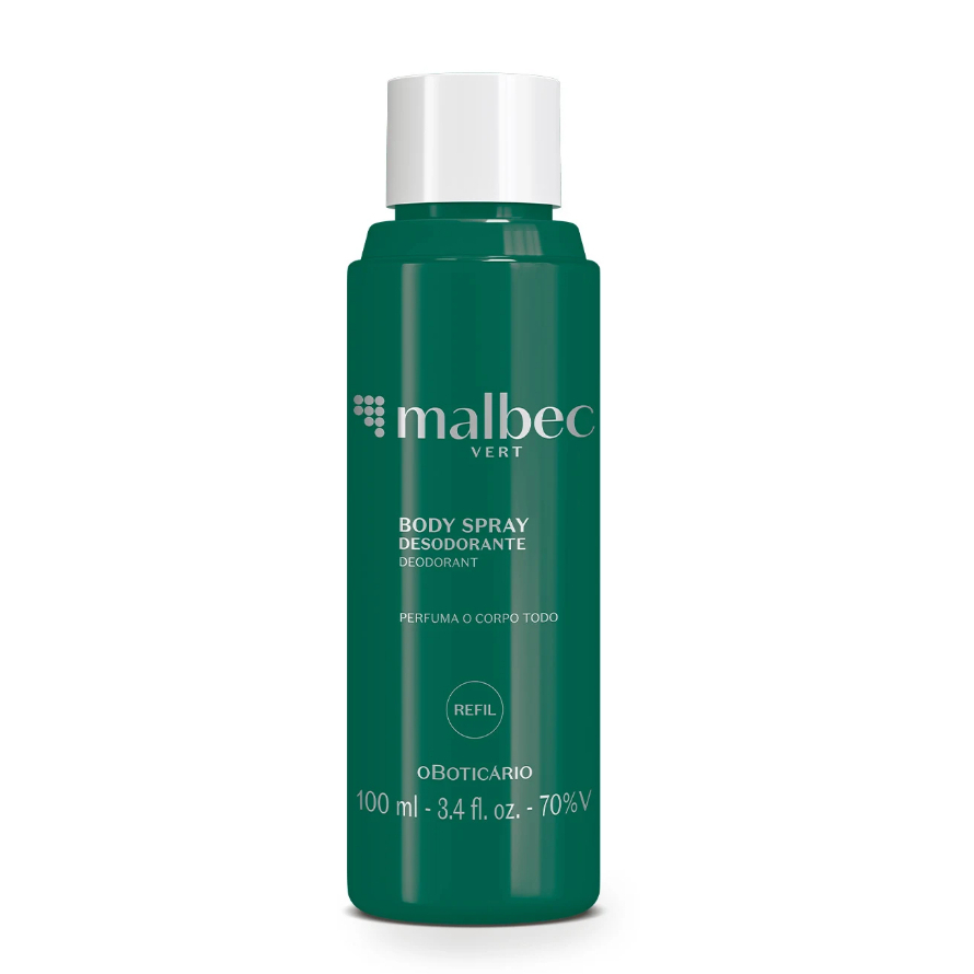 Refil Body Spray Desodorante Malbec Vert 100Ml