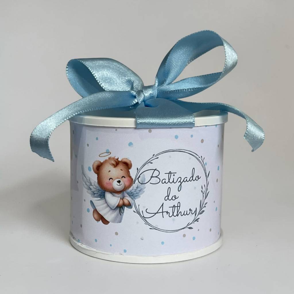 Mini Tubolatas Personalizadas batizado ursinho 5x6  Lembrancinha de maternidade | aniversário | batizado