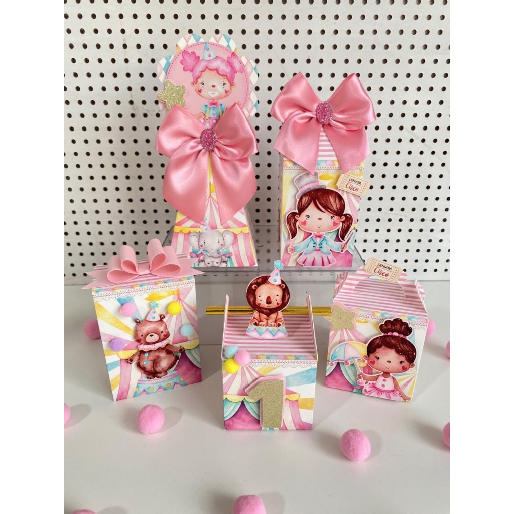 KIT PERSONALIZADO FESTA CIRCO ROSA/LEMBRANCINHA/FESTA CIRCO ROSA