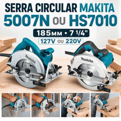 Serra Circular Makita 5007N HS7010 185mm 7 1/4" 1800W 1600W Corte Madeira MDF 127V 220V Profissional