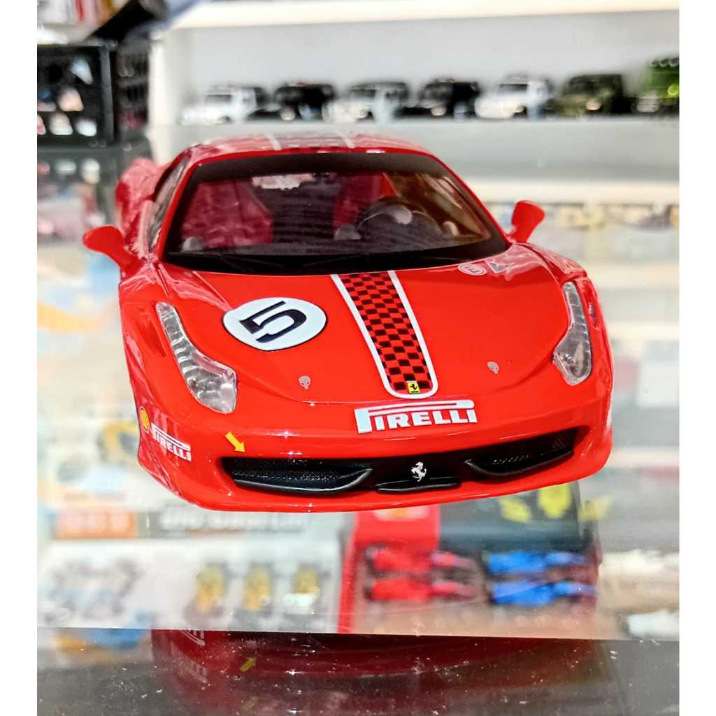 Miniatura Carrinho Metal Escala 1/24 Ferrari 458 Challeger Burago Abre as Portas