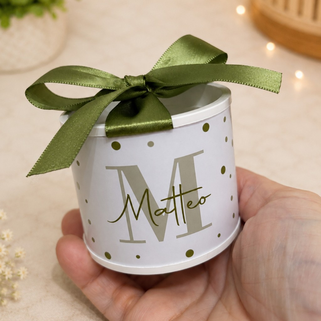 KIT TUBOLATA PERSONALIZADA 5X6-POÁ VERDE INICIAL NOME-LEMBRANCINHAS-CHÁ DE BEBE-MATERNIDADE-ANIVERSÁRIO