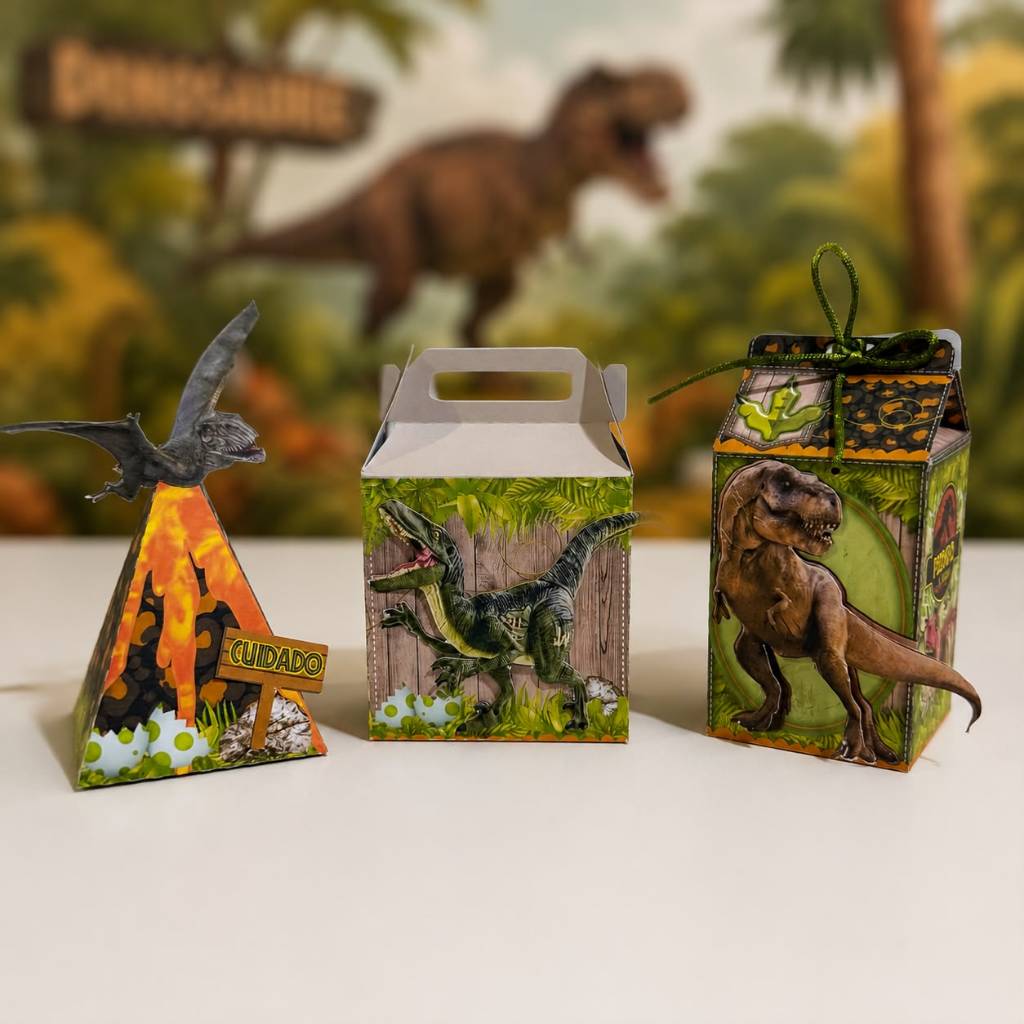 Kit Caixinhas Personalizadas Lembrancinha Aniversário Dinossauro Jurassic