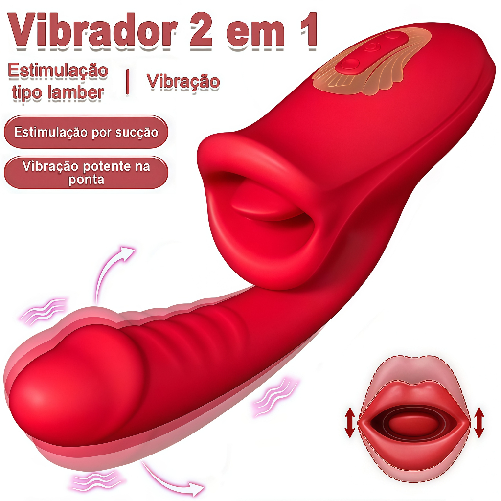 Vibrador Feminino Premium · Vibração Forte + Função de Língua Envolvente