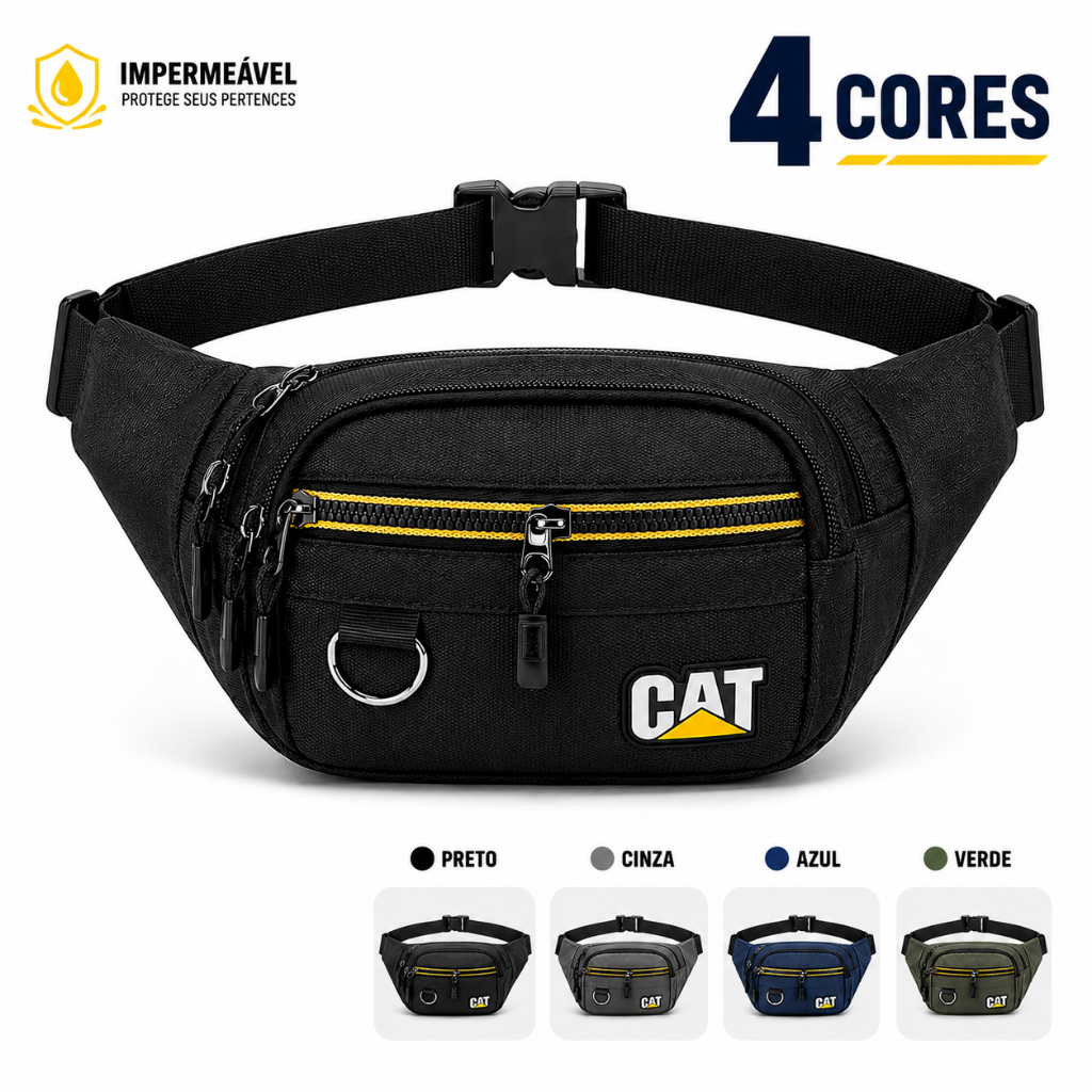 Pochete Masculina Impermeável Multi Bolsos Ajustável Esportiva Viagem Corrida Ciclismo