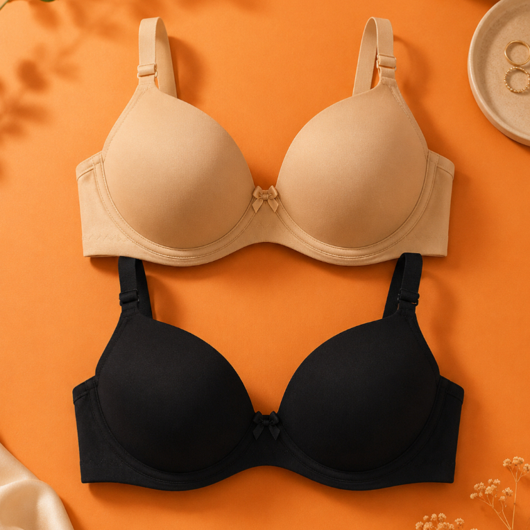Kit 2 ou 1 Sutiã Básico Reforçado Microfibra Bojo Sutian Lingerie Feminina Sutiã P ao GG Promoção
