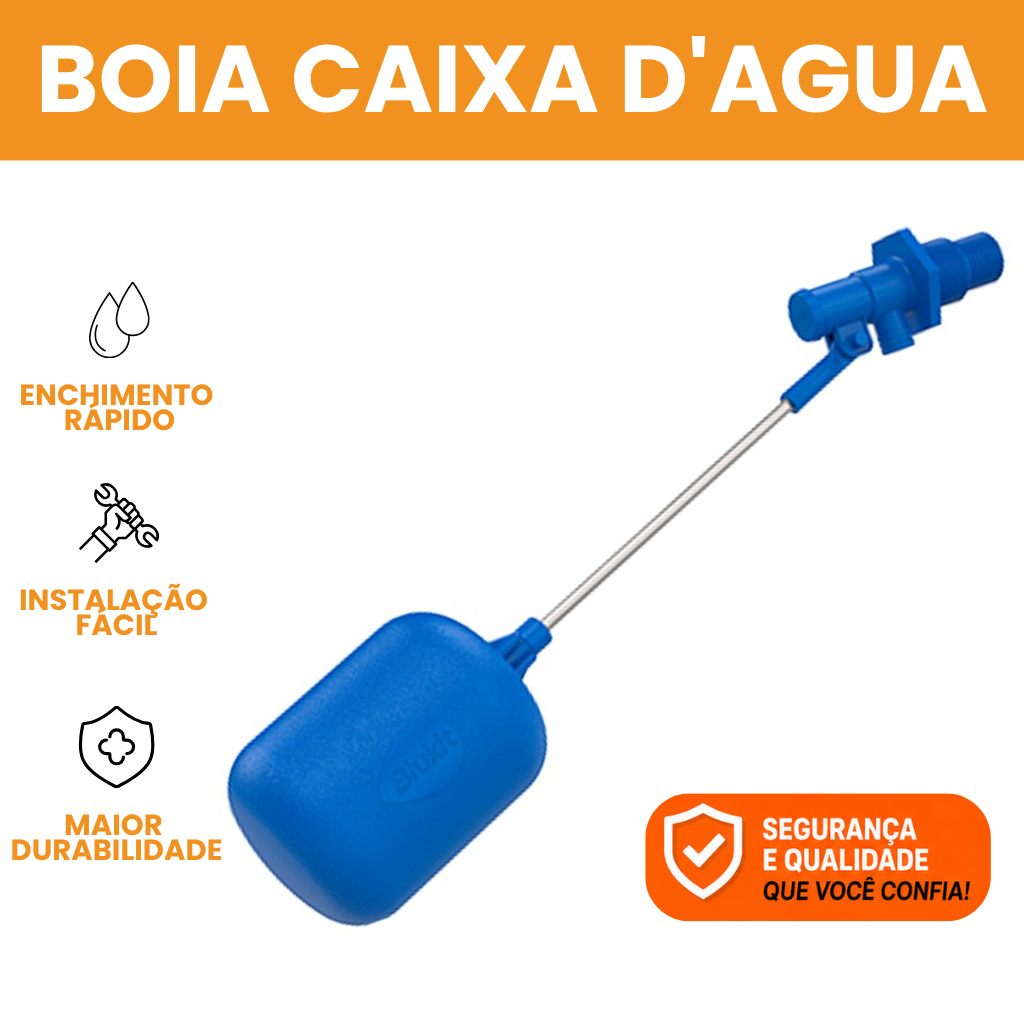 Torneira De Boia Caixa D'agua Blukit Neo 191417 Alta Vazão Regulável 1/2 E 3/4 Original Caixa Dágua