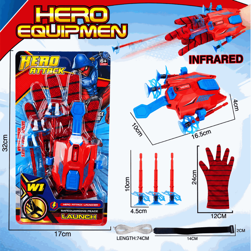 Luvas Homem Aranha Com Laser Infantil Lançador de Teia Com Laser e Mascara Brinquedo Spiderman