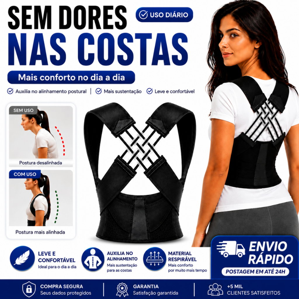 Colete Postural com Suporte Lombar Ajustável