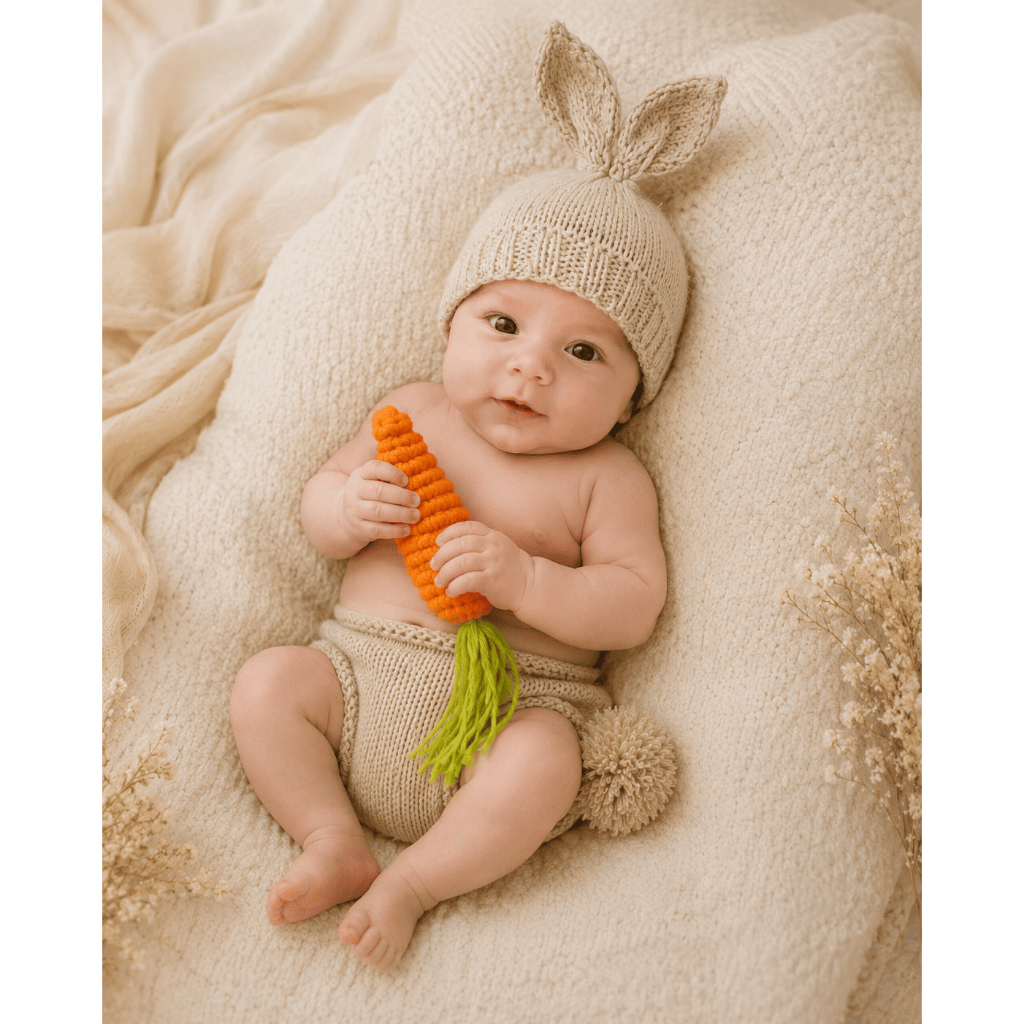 ensaio fotográfico, recém nascido, acessório newborn, roupa bebê menino, roupa bebê menina, cenoura crochê, fantasia bb
