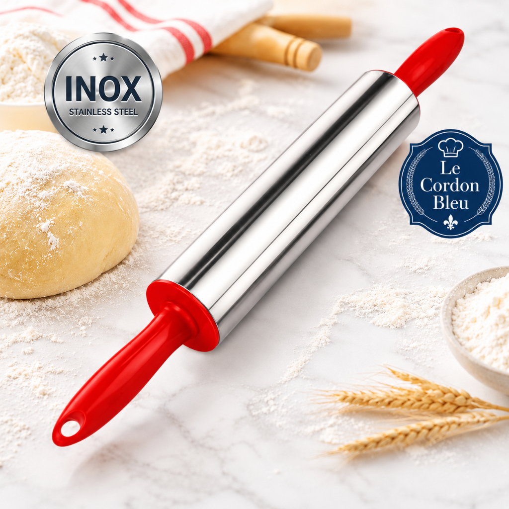 Rolo de Massa Pizza Pão Macarrão De Inox Giratório Leve Resistente