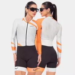 Macaquinho Macacão Ciclismo Feminino Manga Longa Inverno Forro Gel D100 Bike Bicicleta Ciclistas