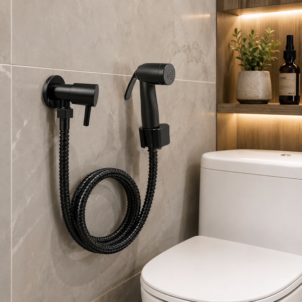Ducha higiênica preto fosco chuveirinho bidê para banheiro
