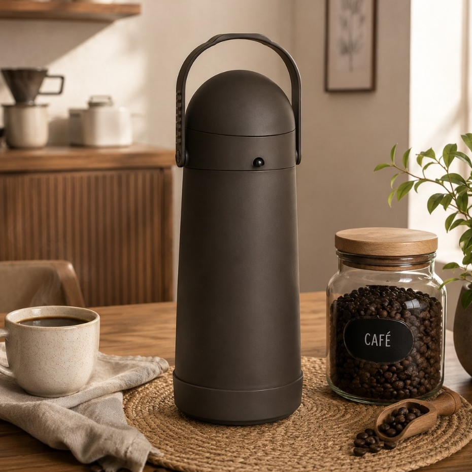 Garrafa de Café Térmica MOR 1 Litro para Bebidas Quentes e Frias Mobile com Alta Conservação