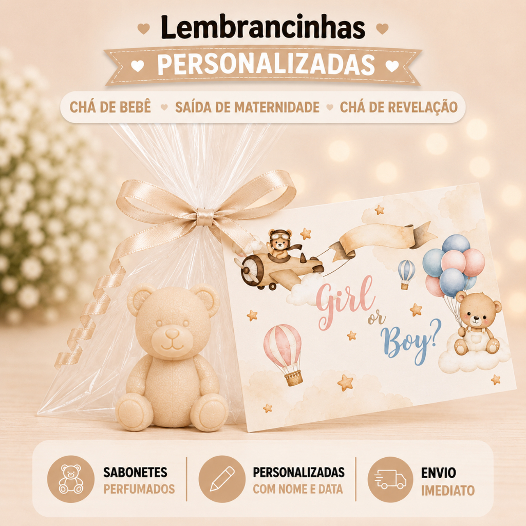 35 Ursinhos de Sabonete - Lembrancinha Urso Baloeiro para Convidados