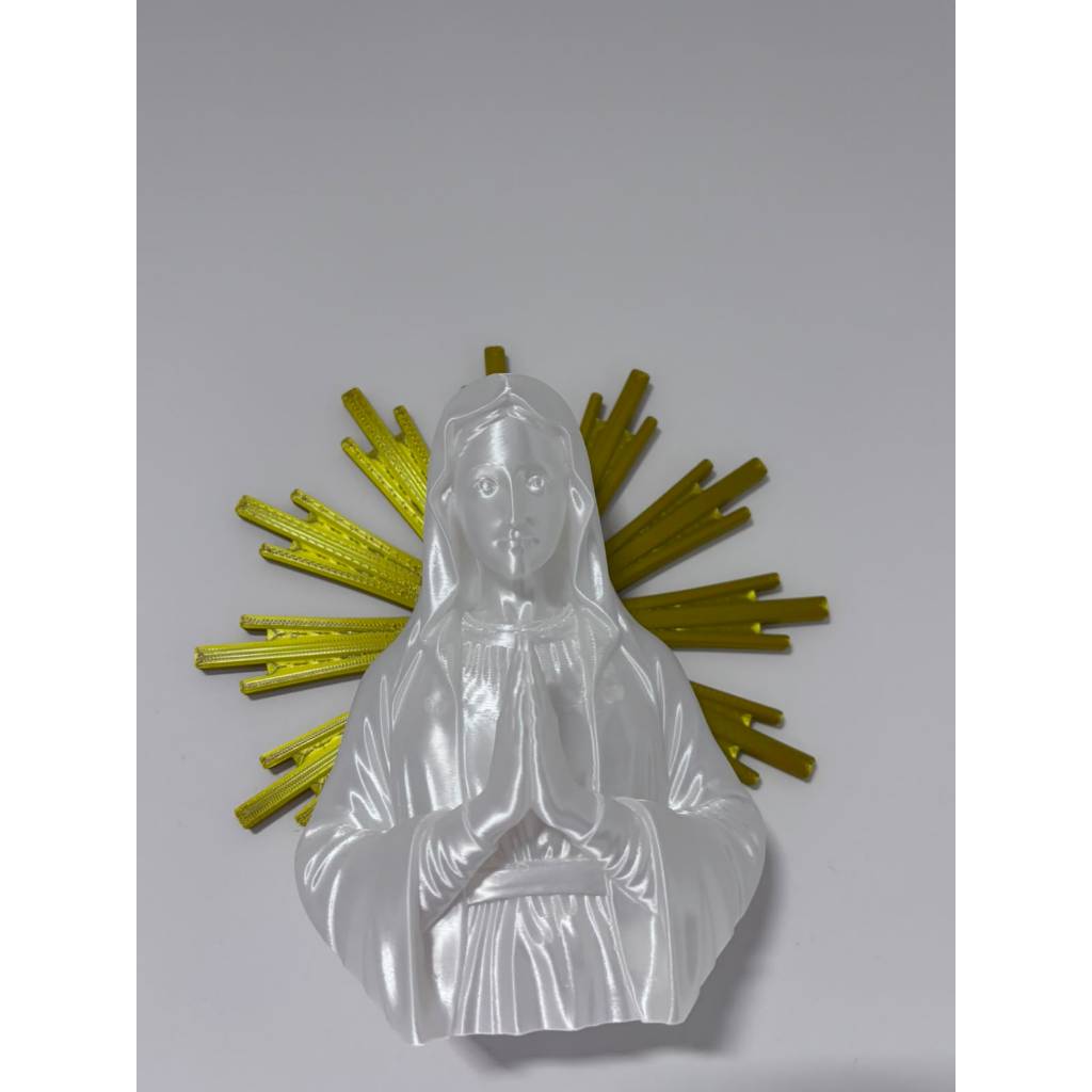 Nossa Senhora Aparecida Decorativa  com Halo Dourado | Peça Religiosa para Decoração e Oração