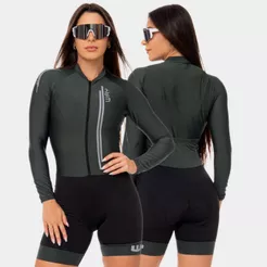 Macaquinho Macacão Ciclismo Feminino Manga Longa Inverno Roupa Pedalar Mulheres Bike Speed