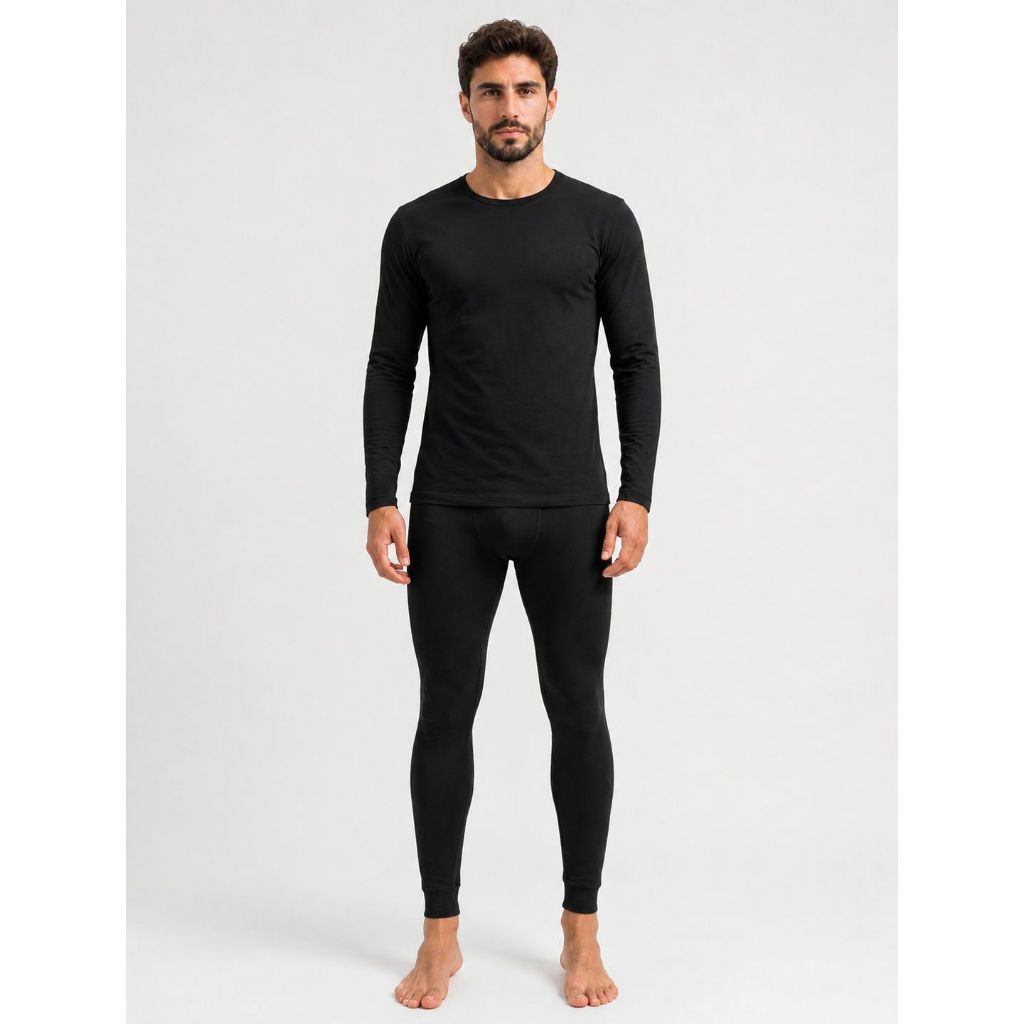 Conjunto Segunda Pele Térmica Flanelado Frio Intenso Preto
