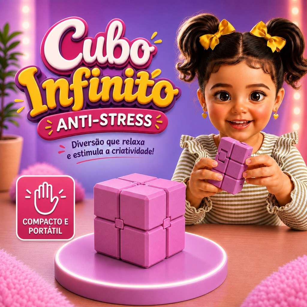 Cubo  Infinito Terapêutico | Autismo TEA TDAH Ansiedade | Foco Concentração | Brinquedo Sensorial