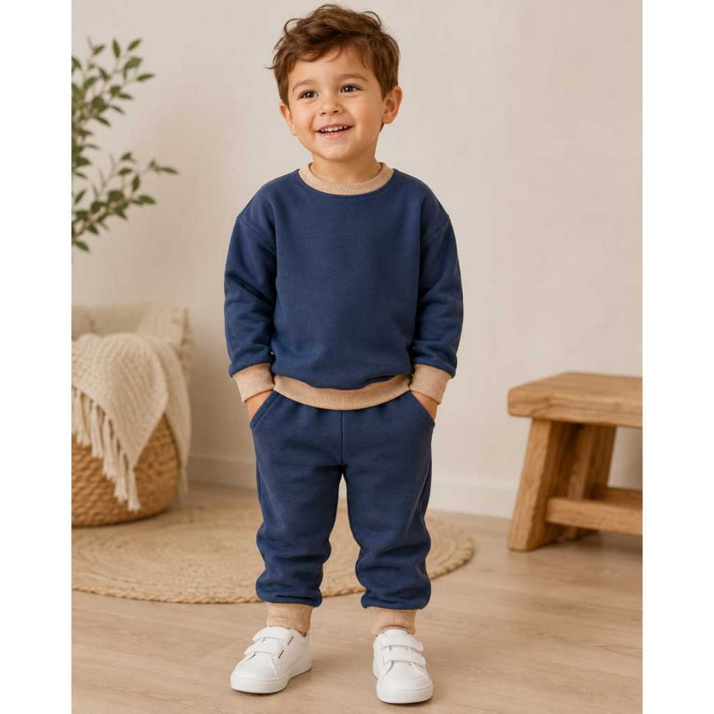 Abrigo de Frio Infantil Conjunto Moletom Premium Roupa Quentinha Blusa e Calça Flanelado