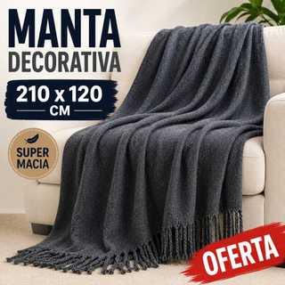 Kit 2 Mantas Para Sofá 210x120cm 100% Algodão Decorativa Artesanal | Cobre Sofá e Colchão | SUV