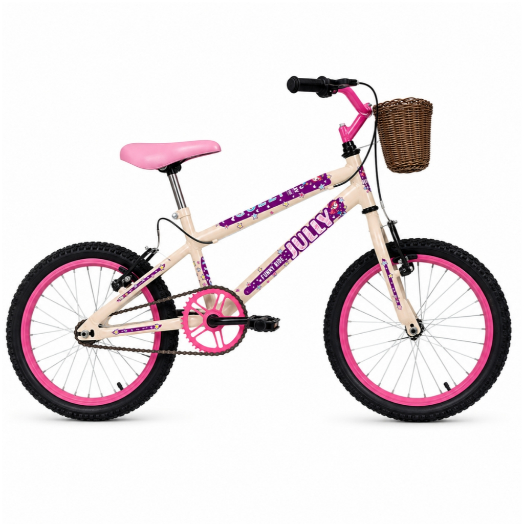 Bicicleta Infantil Jully A20 Com Cesta Cor Bege Retrol Colli