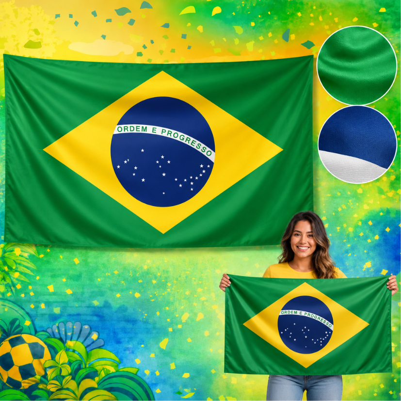 Bandeiras Grande Do Brasil Para Copa Do Mundo Eleições Tecido Poliéster Promoção Alta Qualidade