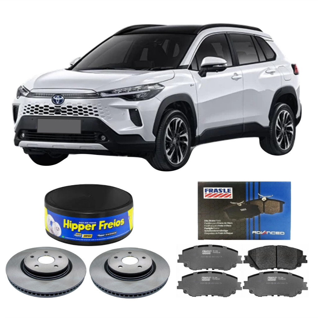 Kit Disco + Pastilha De Freio Dianteiro Corolla Cross 1.8 2.0 2022 A 2026 Hipper Freios Frasle