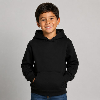 Moletom Infantil Liso Menino Menina Bolso Canguru Capuz Casual Algodão Quentinho Confortável