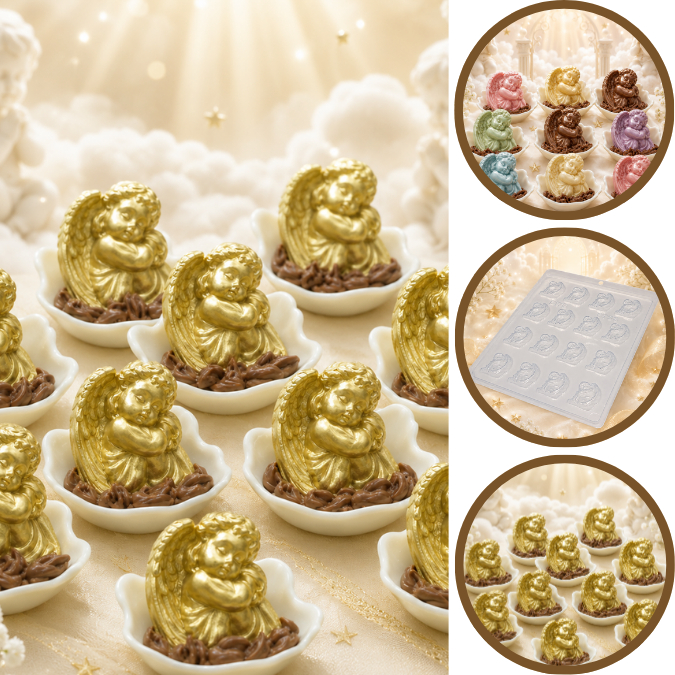 Forma Simples Anjinho Dormindo 9733 (i5) em Acetato BWB Para Bombom e Doces de Chocolate e Confeitaria (CHOCO)
